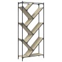 Estantería madera ingeniería y metal roble Sonoma 79x30x180 cm en Librerías y estanterías | Comprar online en Foru.es