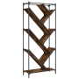 Estantería madera ingeniería y metal roble ahumado 79x30x180 cm en Librerías y estanterías | Comprar online en Foru.es