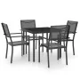 Juego de comedor para jardín 5 piezas acero de vidaXL, Conjuntos de jardín - Ref: Foro24-3073523, Precio: 274,05 €, Descuento: %