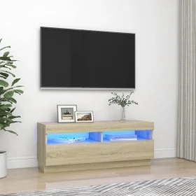 Mueble de TV con luces LED roble Sonoma 100x35x40 cm de vidaXL, Muebles TV - Ref: Foro24-804457, Precio: 71,58 €, Descuento: %