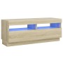 Mueble de TV con luces LED roble Sonoma 100x35x40 cm de vidaXL, Muebles TV - Ref: Foro24-804457, Precio: 75,03 €, Descuento: %