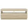 Mueble de TV con luces LED roble Sonoma 100x35x40 cm de vidaXL, Muebles TV - Ref: Foro24-804457, Precio: 75,03 €, Descuento: %