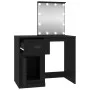 Tocador con LED madera contrachapada negro 90x50x132,5 cm de vidaXL, Tocadores para dormitorios - Ref: Foro24-816769, Precio:...