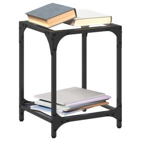 Mesa de centro superficie vidrio transparente acero 30x30x40 cm en Mesas de centro | Comprar online en Foru.es