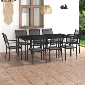 Juego de comedor de jardín 9 piezas acero de vidaXL, Conjuntos de jardín - Ref: Foro24-3073519, Precio: 567,14 €, Descuento: %