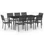 Juego de comedor de jardín 9 piezas acero de vidaXL, Conjuntos de jardín - Ref: Foro24-3073519, Precio: 567,14 €, Descuento: %