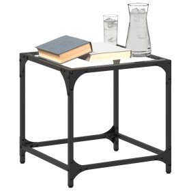 Mesa de centro superficie vidrio transparente acero 40x40x40 cm en Mesas de centro | Comprar online en Foru.es
