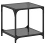 Mesa de centro superficie vidrio negra y acero 40x40x40 cm en Mesas de centro | Comprar online en Foru.es