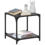 Mesa de centro superficie vidrio negra y acero 40x40x40 cm en Mesas de centro | Comprar online en Foru.es