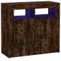 Aparador con luces LED roble ahumado 80x35x75 cm de vidaXL, Aparadores - Ref: Foro24-815729, Precio: 59,11 €, Descuento: %