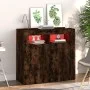 Aparador con luces LED roble ahumado 80x35x75 cm de vidaXL, Aparadores - Ref: Foro24-815729, Precio: 59,11 €, Descuento: %
