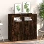 Aparador con luces LED roble ahumado 80x35x75 cm de vidaXL, Aparadores - Ref: Foro24-815729, Precio: 59,11 €, Descuento: %