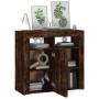 Aparador con luces LED roble ahumado 80x35x75 cm de vidaXL, Aparadores - Ref: Foro24-815729, Precio: 77,82 €, Descuento: %