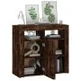 Aparador con luces LED roble ahumado 80x35x75 cm de vidaXL, Aparadores - Ref: Foro24-815729, Precio: 59,11 €, Descuento: %