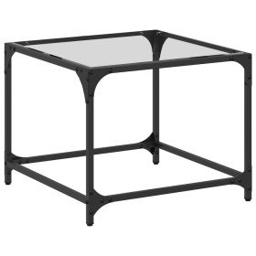 Mesa de centro superficie vidrio transparente acero 50x50x40 cm en Mesas de centro | Comprar online en Foru.es