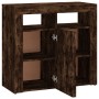 Aparador con luces LED roble ahumado 80x35x75 cm de vidaXL, Aparadores - Ref: Foro24-815729, Precio: 77,82 €, Descuento: %
