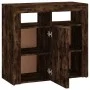 Aparador con luces LED roble ahumado 80x35x75 cm de vidaXL, Aparadores - Ref: Foro24-815729, Precio: 59,11 €, Descuento: %