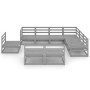 Juego de muebles de jardín 9 pzas y cojines gris madera pino en Conjuntos de jardín | Comprar online en Foru.es