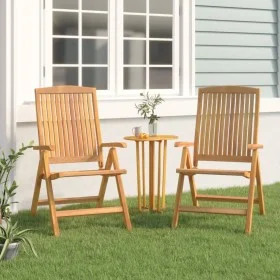 Sillas de jardín reclinables 2 unidades madera maciza teca de vidaXL, Sillas de jardín - Ref: Foro24-362666, Precio: 324,34 €...