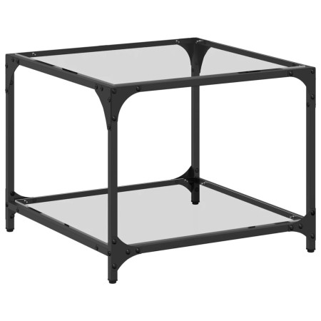 Mesa de centro superficie vidrio transparente acero 50x50x40 cm en Mesas de centro | Comprar online en Foru.es