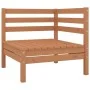 Sofá de esquina de madera maciza de pino marrón miel de vidaXL, Conjuntos de jardín - Ref: Foro24-806570, Precio: 69,32 €, De...