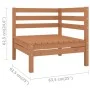 Sofá de esquina de madera maciza de pino marrón miel de vidaXL, Conjuntos de jardín - Ref: Foro24-806570, Precio: 69,32 €, De...