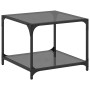 Mesa de centro superficie vidrio negro y acero 50x50x40 cm en Mesas de centro | Comprar online en Foru.es