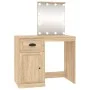 Tocador con LED madera contrachapada roble Sonoma 90x50x132,5cm de vidaXL, Tocadores para dormitorios - Ref: Foro24-816771, P...