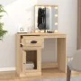 Tocador con LED madera contrachapada roble Sonoma 90x50x132,5cm de vidaXL, Tocadores para dormitorios - Ref: Foro24-816771, P...