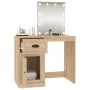 Tocador con LED madera contrachapada roble Sonoma 90x50x132,5cm de vidaXL, Tocadores para dormitorios - Ref: Foro24-816771, P...