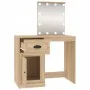 Tocador con LED madera contrachapada roble Sonoma 90x50x132,5cm de vidaXL, Tocadores para dormitorios - Ref: Foro24-816771, P...