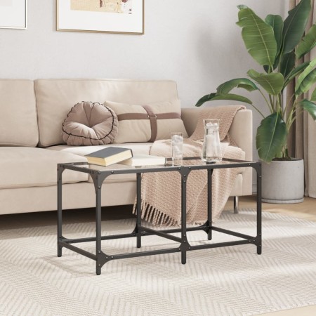 Mesa de centro superficie de vidrio acero 78,5x40x40 cm en Mesas de centro | Comprar online en Foru.es