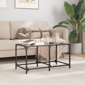 Mesa de centro superficie de vidrio acero negra 78,5x40x40 cm en Mesas de centro | Comprar online en Foru.es