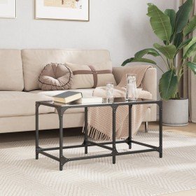 Mesa de centro superficie de vidrio acero negra 78,5x40x40 cm en Mesas de centro | Comprar online en Foru.es