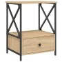 Mesitas noche 2 uds madera ingeniería roble Sonoma 50x41x65 cm de vidaXL, Mesitas de noche - Ref: Foro24-826086, Precio: 85,1...