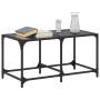 Mesa de centro superficie de vidrio acero negra 78,5x40x40 cm en Mesas de centro | Comprar online en Foru.es