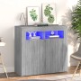 Aparador con luces LED gris Sonoma 80x35x75 cm de vidaXL, Aparadores - Ref: Foro24-815730, Precio: 74,87 €, Descuento: %