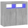 Aparador con luces LED gris Sonoma 80x35x75 cm de vidaXL, Aparadores - Ref: Foro24-815730, Precio: 73,97 €, Descuento: %