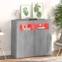 Aparador con luces LED gris Sonoma 80x35x75 cm de vidaXL, Aparadores - Ref: Foro24-815730, Precio: 73,97 €, Descuento: %