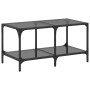 Mesa de centro superficie de vidrio acero negra 78,5x40x40 cm en Mesas de centro | Comprar online en Foru.es