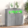 Aparador con luces LED gris Sonoma 80x35x75 cm de vidaXL, Aparadores - Ref: Foro24-815730, Precio: 74,87 €, Descuento: %