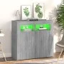 Aparador con luces LED gris Sonoma 80x35x75 cm de vidaXL, Aparadores - Ref: Foro24-815730, Precio: 73,97 €, Descuento: %