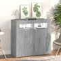 Aparador con luces LED gris Sonoma 80x35x75 cm de vidaXL, Aparadores - Ref: Foro24-815730, Precio: 73,97 €, Descuento: %