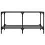 Mesa de centro superficie de vidrio acero negra 78,5x40x40 cm en Mesas de centro | Comprar online en Foru.es
