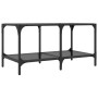 Mesa de centro superficie de vidrio acero negra 78,5x40x40 cm en Mesas de centro | Comprar online en Foru.es