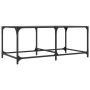 Mesa de centro superficie de vidrio acero negra 98,5x50x40 cm en Mesas de centro | Comprar online en Foru.es