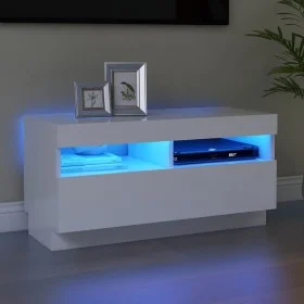 Mueble para TV con luces LED blanco 80x35x40 cm de vidaXL, Muebles TV - Ref: Foro24-804445, Precio: 75,53 €, Descuento: %