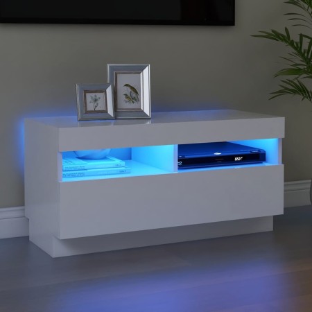 Mueble para TV con luces LED blanco 80x35x40 cm de vidaXL, Muebles TV - Ref: Foro24-804445, Precio: 75,53 €, Descuento: %