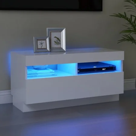 Mueble para TV con luces LED blanco 80x35x40 cm de vidaXL, Muebles TV - Ref: Foro24-804445, Precio: 75,53 €, Descuento: %