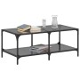 Mesa de centro superficie de vidrio acero negra 98,5x50x40 cm en Mesas de centro | Comprar online en Foru.es